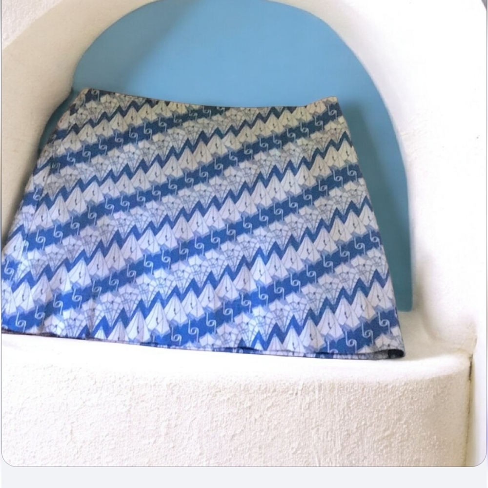 Talbots summer skirt 14P blue white umbrellas☂ pretty designs great for …
